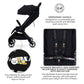 Neobreez  Lightweight Cabin Stroller, 0-4 Years, 22kg Capacity, Lie-Flat, Compact Fold, Hand Luggage, Large Basket, Gift Bag with Phone & Toy Holder, Reflective sticker, UV/Waterproof, Ventilated.
