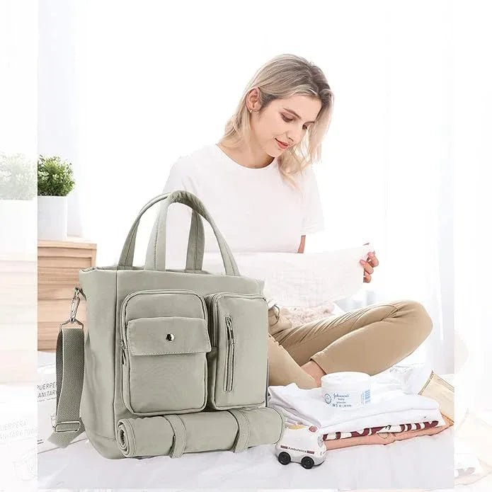 MOMIGO Diaper Bag Tote - Nappy Changing Bags Multifunction Travel Camping Picnic Tote Bag - Adenzo Comfies