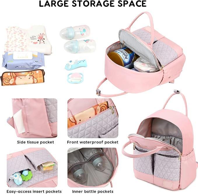 SONARIN HANGJIA Multifunctional Lightweight Baby Changing Backpack, Changing Bag, Large Capacity, Waterproof Baby Bag, Changing Bag, Backpack, Travel Bag with Dummy Bag for Mum and Dad - Adenzo Comfies