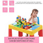 Home Canvas 2 - IN - 1 Unisex Kids Building Block & Study Table & Chair Set, Multicolor Table and Chair for Kids of 3 Years and Above - Adenzo Comfies