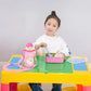 Home Canvas 2 - IN - 1 Unisex Kids Building Block & Study Table & Chair Set, Multicolor Table and Chair for Kids of 3 Years and Above - Adenzo Comfies