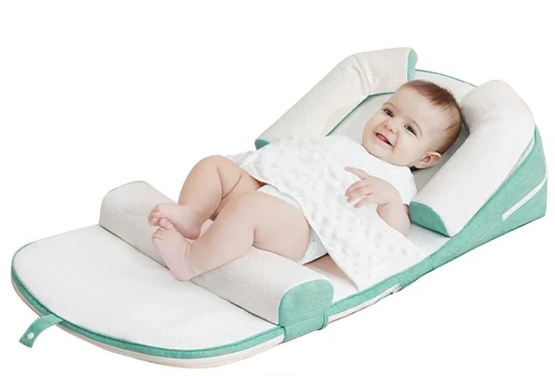 Baby Sleep Positioner Pillow – Anti-Roll Newborn Lounger with Head Support, Breathable Soft Cushion for Infant Sleeping, Portable Baby Nest Bed (0–12 Months). - Adenzo Comfies