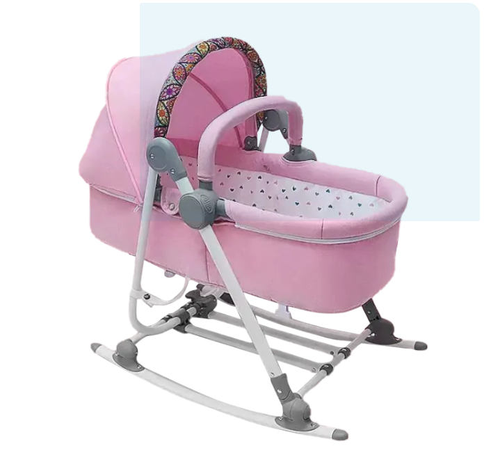2-in-1 Multifunctional Baby Crib and Rocking Chair with 4 Modes, Premium Height-Adjustable Rocking Chair