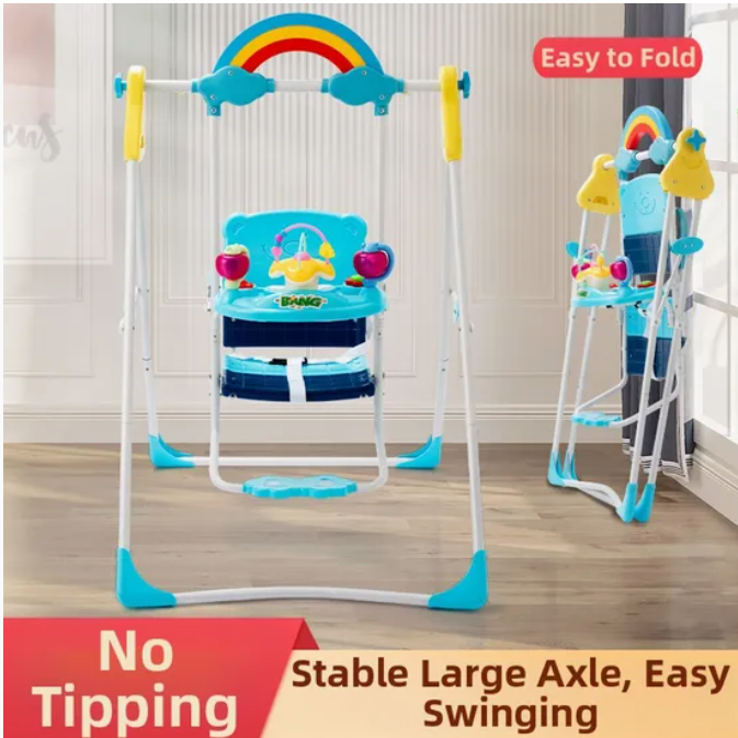 Home Baby Swing Frame Indoor Swing Stand for Babies & Toddlers, Foldable Outdoor Patio Baby Rocking Chair Frame