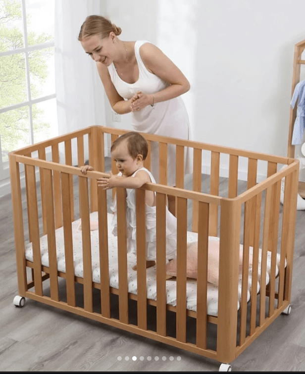 Moob Wooden Baby Crib (609 5-in-1 – Convertible Bed, Playpen - Adenzo Comfies
