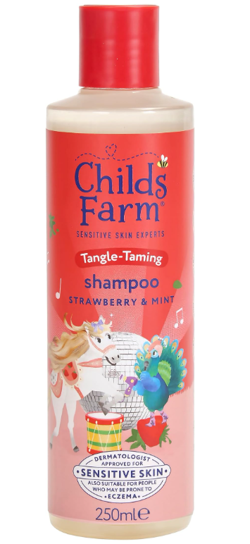 Childs Farm Tangle Taming Shampoo, Straight or Wavy Hair, Gentle and Tear Free, Strawberry and Mint, Kids, Baby, 250ml