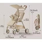 Baby Stroller Foldable Travel Umbrella Cart Lightweight & Compact Reclining Pocket Stroller with Canopy for Babies