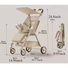 Baby Stroller Foldable Travel Umbrella Cart Lightweight & Compact Reclining Pocket Stroller with Canopy for Babies