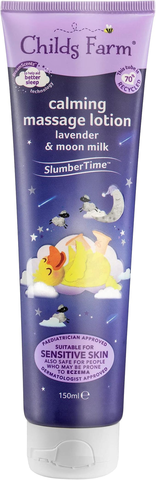 Childs Farm Slumber Time Sleep Calming Massage Lotion Lavender and Moon MilkSuitable for Newborns with Dry, Sensitive and Eczema-Prone Skin 150 ml