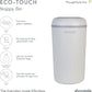 Shnuggle Eco - Touch Nappy Bin (Diaper Pail) | Eco - Friendly Nappy Disposal System | No Costly Refills – Use Any Bag | Dual - Seal Odour Lock | Easy - Clean, One - Hand Drop - and - Go Bin - Adenzo Comfies