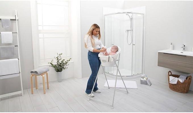 Shnuggle New Foldable Baby Bath Tub Stand | Collapsible Lightweight Easy Store Bath Stand | ideal for Newborn 0 - 6 Months - Adenzo Comfies