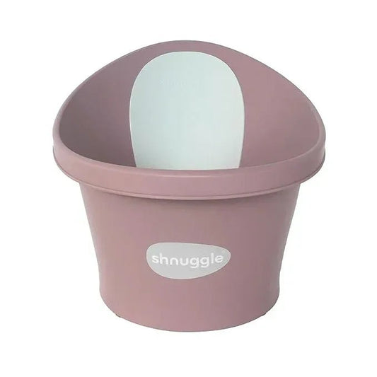 Shnuggle Newborn Baby Bath | Built in Support Bump and Soft Backrest | Suitable from Newborn | Bath Seat Support Includes Plug | Blossom Pink - Adenzo Comfies