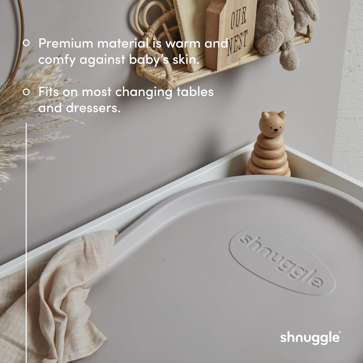 Shnuggle Squishy Baby Changing Mat | Soft and Warm Foam Material is Nicer for Babies | Perfect for Nappy/Diaper Changing Time | Anti-Slip Easy Clean Wipeable. - Adenzo Comfies