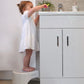 Shnuggle Step Stool - Shnuggle Sturdy Step Stool | Helps Toddlers in the Bathroom | Non - Slip Toilet Step in White and Grey for Kids | Multiuse Step for Toddler Potty Training - Adenzo Comfies