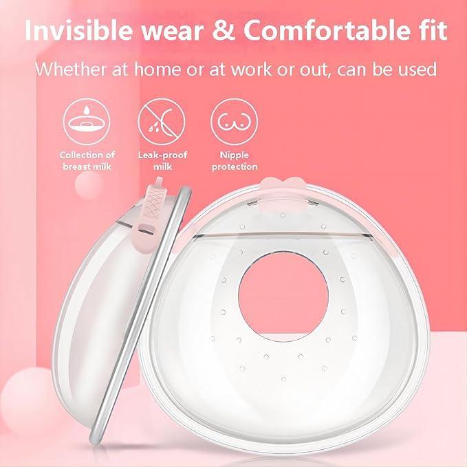 Silicone Breast Milk Collector, Breast Pad Nursing Cups, Leakproof Milk Savers for Breastfeeding, Soft Shell for Nipple Pain, Reusable, Safe, Easy to Carry(2Pack) - Adenzo Comfies