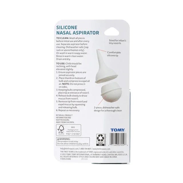Silicone Nasal Aspirator – Soft Baby Nose Cleaner with Gentle Suction – Hygienic Infant Nasal Care Tool – Ages 0 Months and Up - Adenzo Comfies