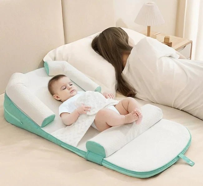Baby Sleep Positioner Pillow – Anti-Roll Newborn Lounger with Head Support, Breathable Soft Cushion for Infant Sleeping, Portable Baby Nest Bed (0–12 Months). - Adenzo Comfies