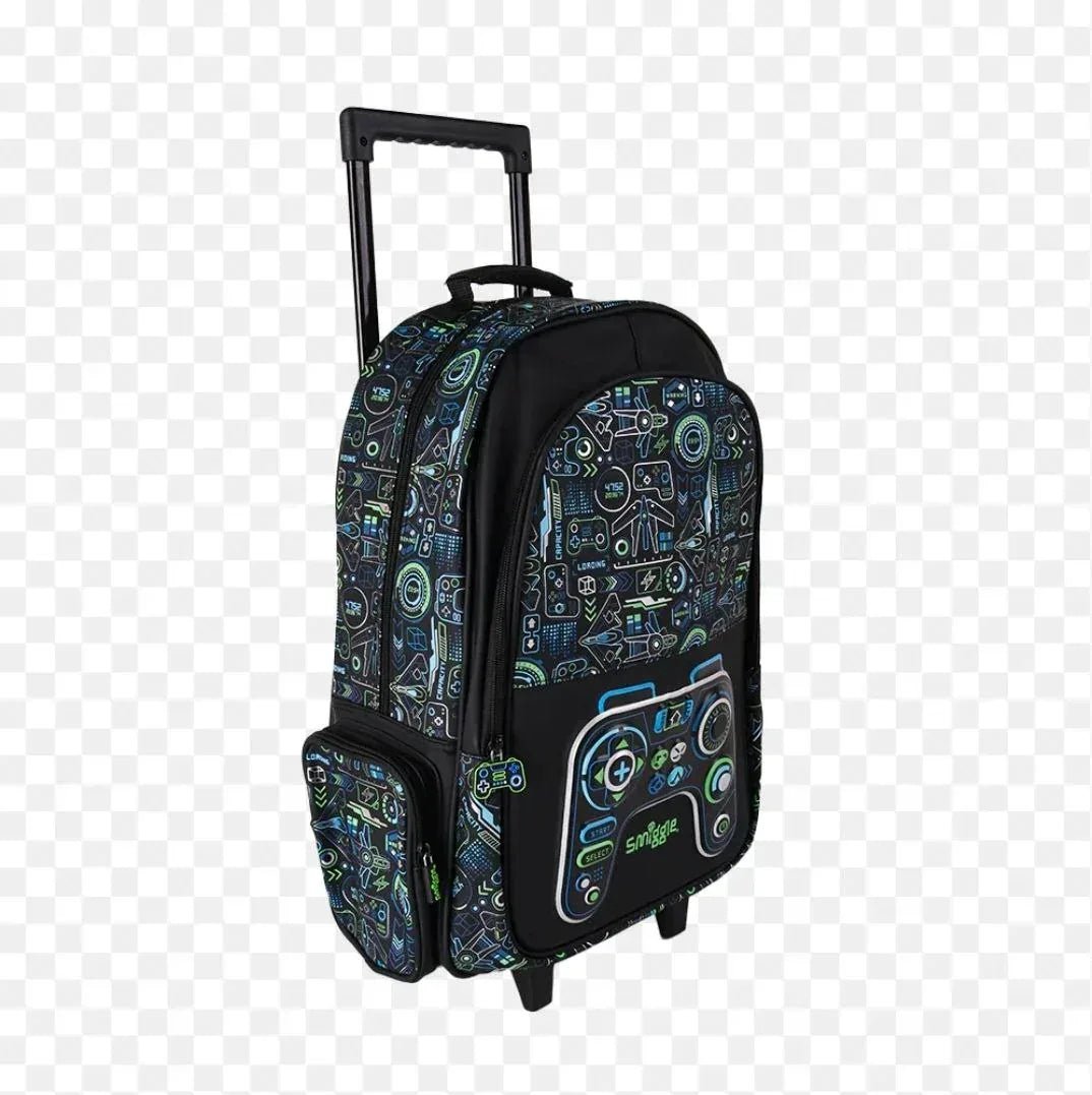 Smiggle Kids Backpack with Wheels – Game Design Rolling School Bag - Adenzo Comfies