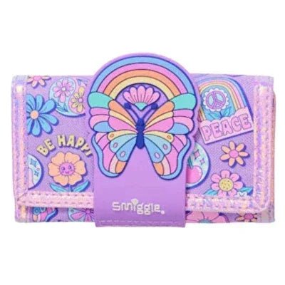 Smiggle Butterfly Design Set Backpack for Children, 42cm, 4 Pcs, Wallet, Pencil Case, Lunch Bag, Backpack - Adenzo Comfies