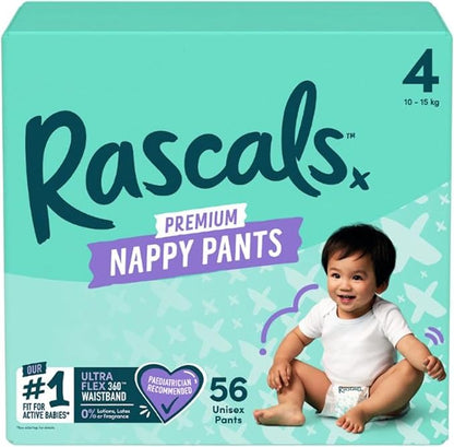 Rascals Premium Training Baby Diaper Pants - Easy Pull-Up Design Diaper Pants - Soft & Comfortable Diapers Pant Size 4 to size 6 - Ultra Flex 360 Waistband