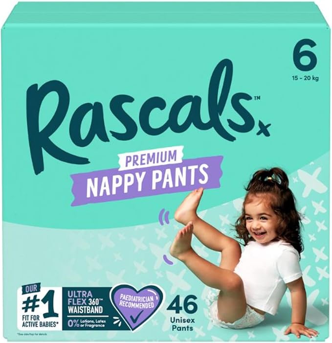 Rascals Premium Training Baby Diaper Pants - Easy Pull-Up Design Diaper Pants - Soft & Comfortable Diapers Pant Size 4 to size 6 - Ultra Flex 360 Waistband