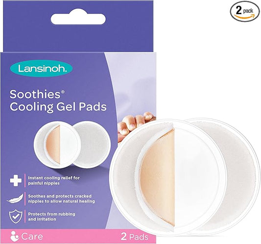Lansinoh Soothies ® Cooling Gel Pads Breastfeeding - Soothes & Protects Cracked Nipples Breast Feeding - Reusable up to 3 days Includes Storage Tray - Breast Pads Maternity Sore Nipple Relief