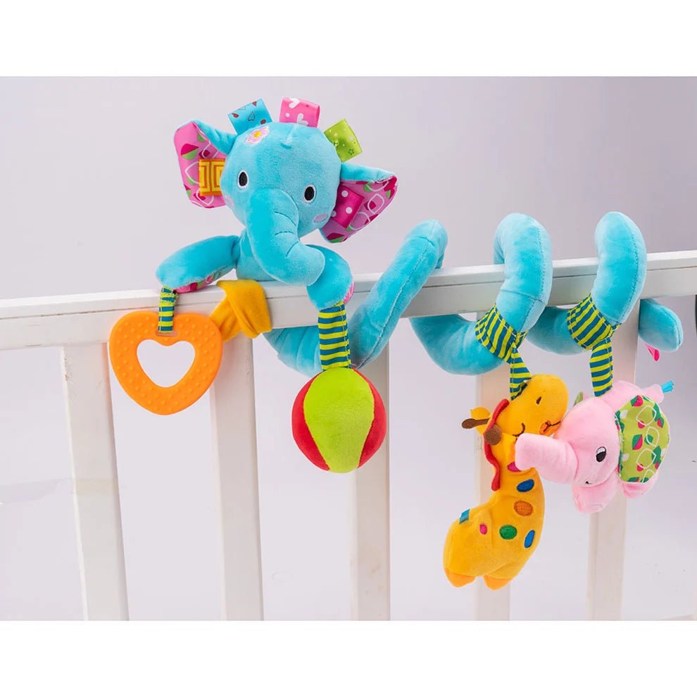 Koty Baby Stroller Toys: Spiral Activity Toy for Car Seat, Crib, Bed - Hanging Rabbit Rattle for Babies 0-6 Months - Adenzo Comfies