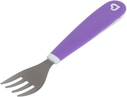 Munchkin Splash Toddler Cutlery Set (Fork, Knife & Spoon), Purple | BPA-Free, Dishwasher Safe, Easy-Grip Utensils for Self-Feeding | Safe Flatware for Babies & Toddlers 18+ Months
