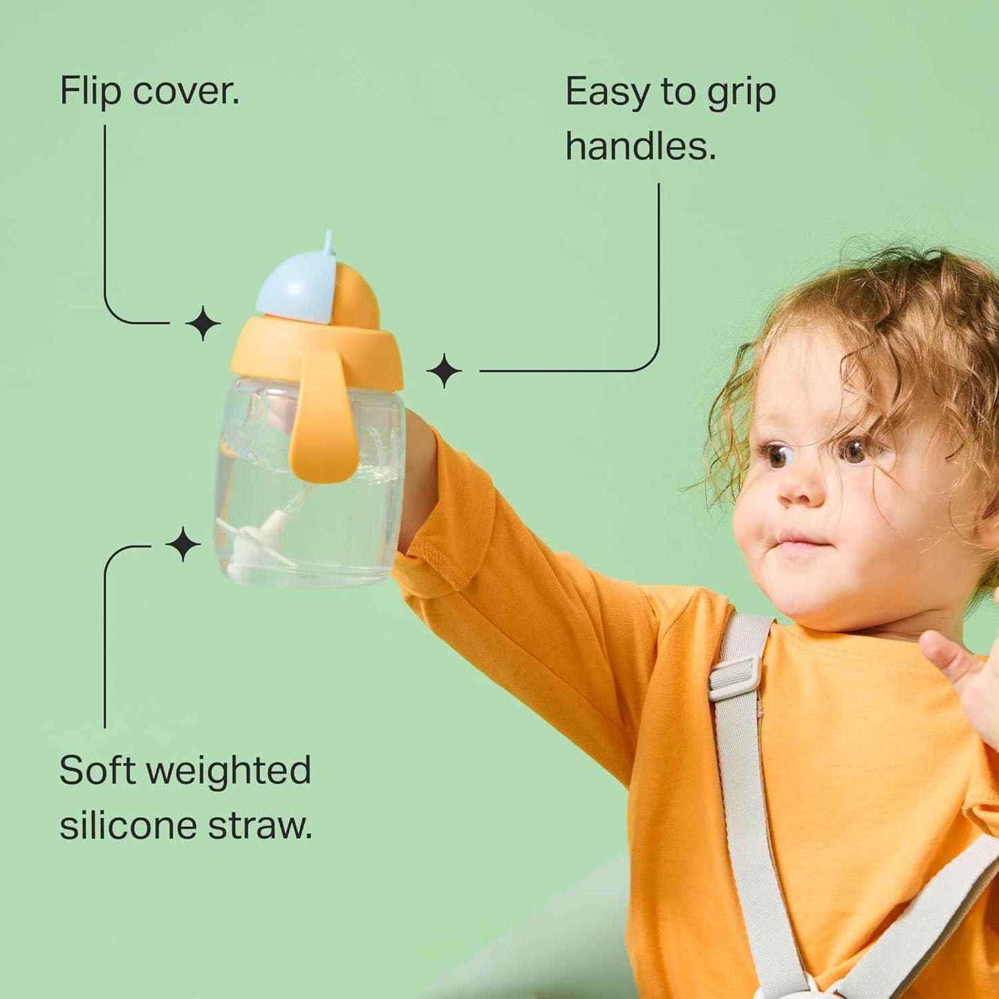 Tommee Tippee Trainer Straw Cup 240ml – Leak-Proof Toddler Sippy Cup for 6 Months+, Weighted Silicone Straw, Easy-Grip Handles & Measurement Mar
