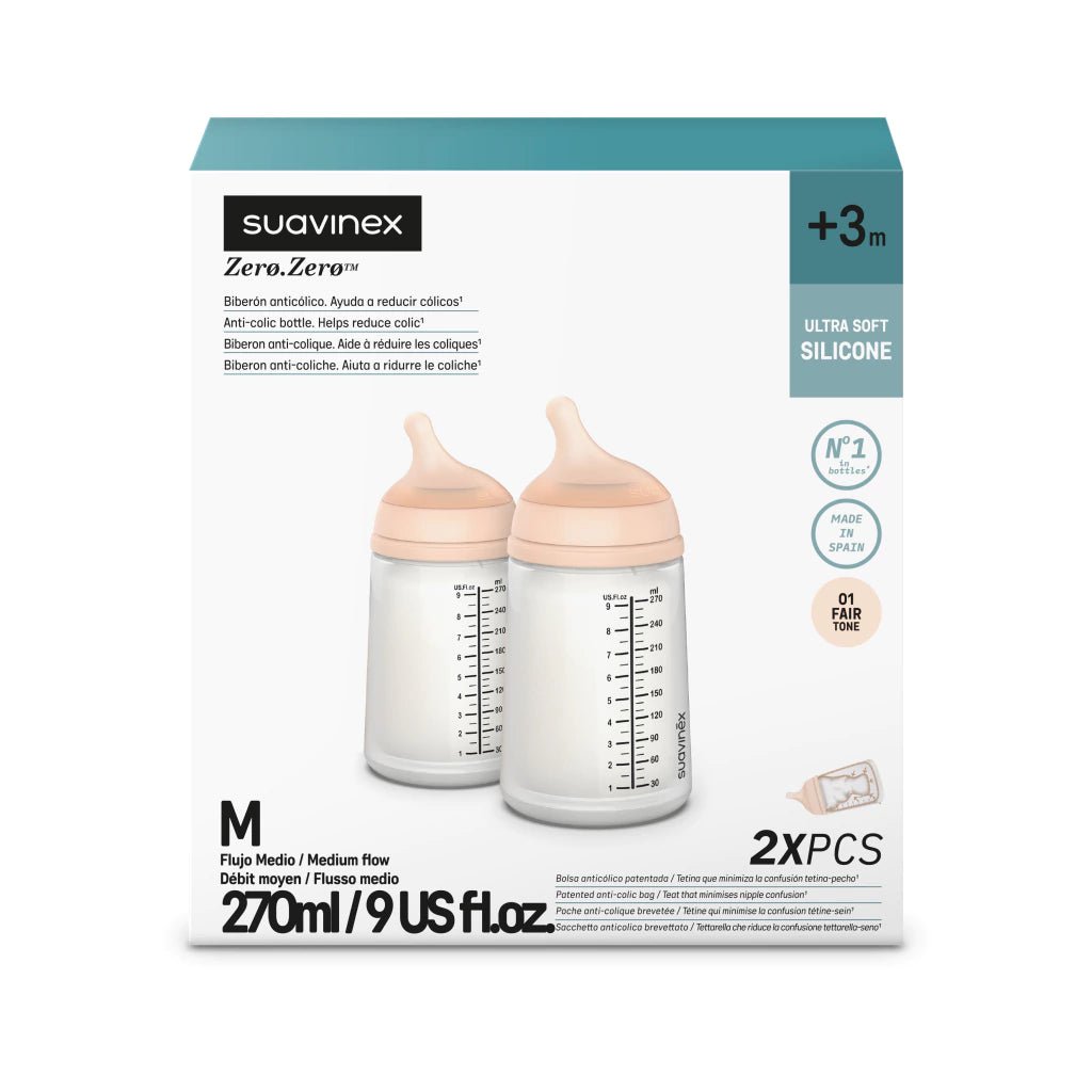 Suavinex S Breastfeeding Bottle (Zero Zero)180ml SU Fair L3 - Pack Of 2 - Adenzo Comfies