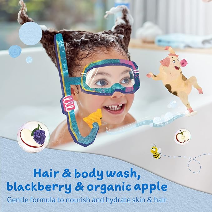 Childs Farm | Kids Hair & Body Wash 500ml | Blackberry & Organic Apple | Suitable for Dry, Sensitive & Eczema-prone Skin