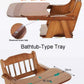 Adjustable & Foldable Wooden High Chair and Tray, Highchair for Babies and Toddlers Dining