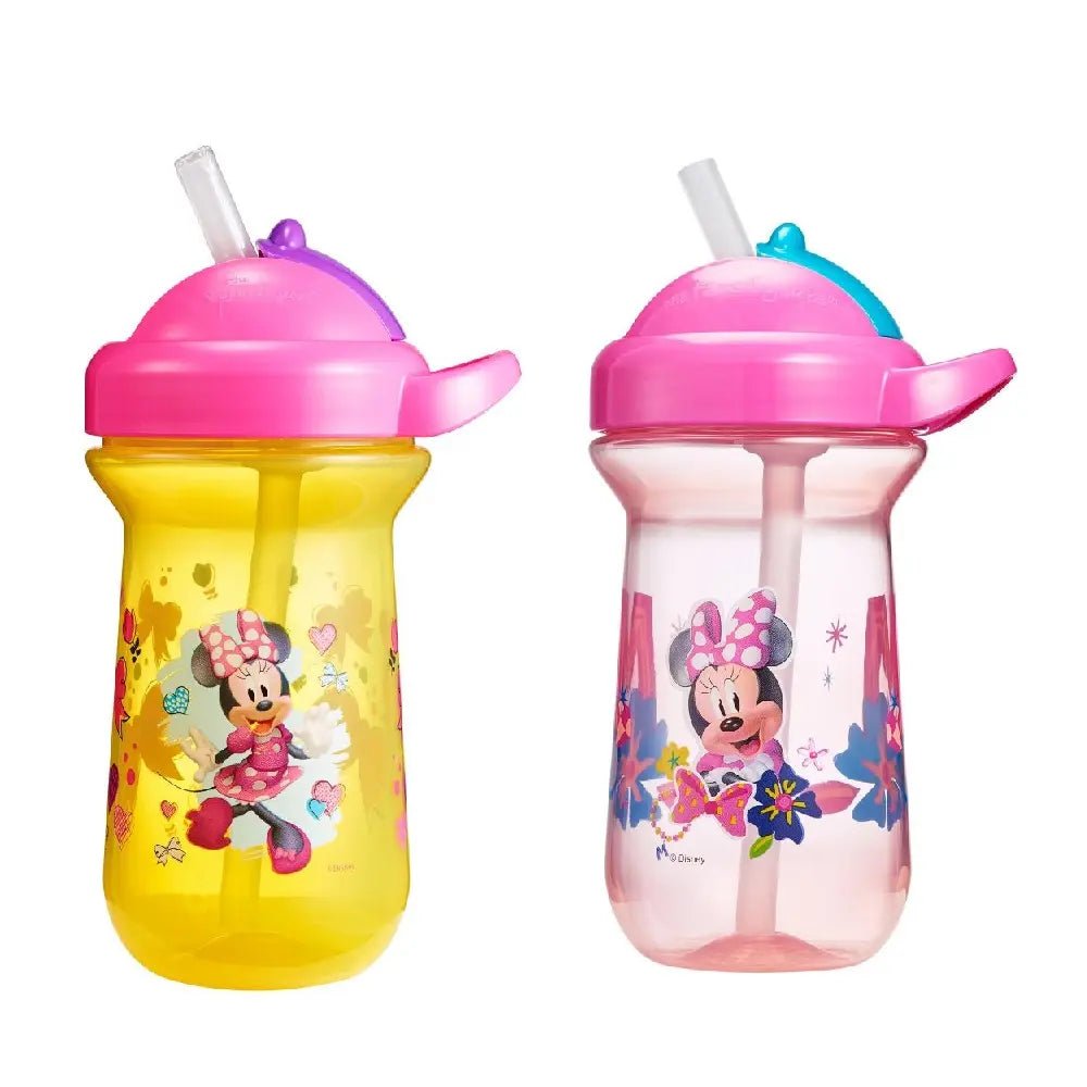 The First Years Disney Minnie Mouse Sip & See Kids Water Bottle - Water Bottle for Toddlers - Spill Proof Toddler Cup - 12 Oz - Adenzo Comfies
