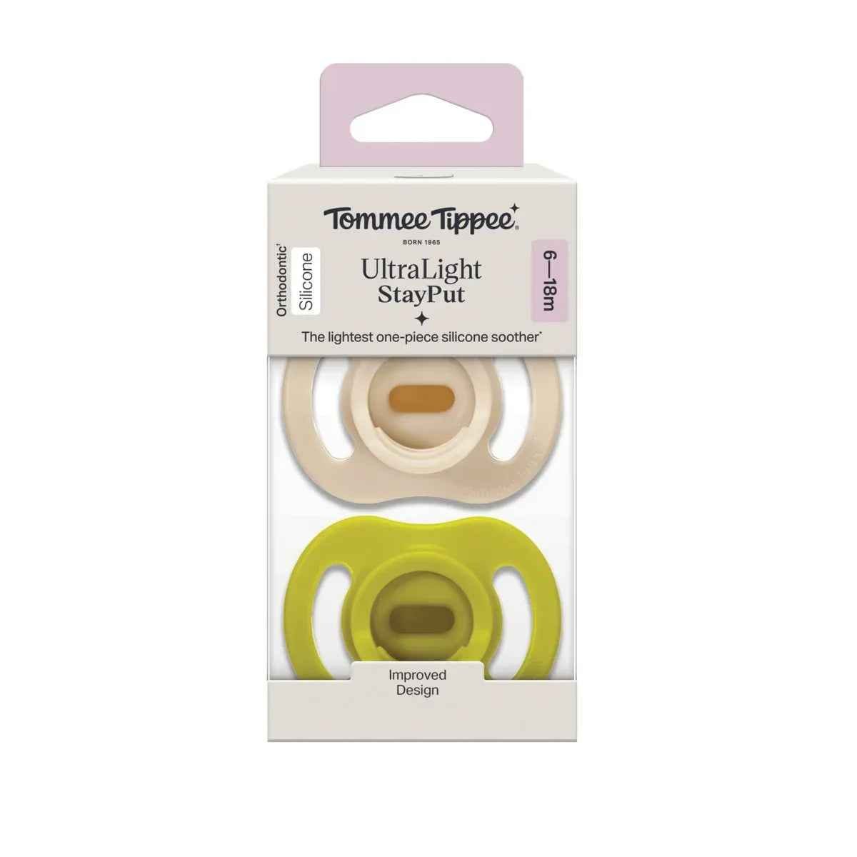 Tommee Tippee Ultra‑Light Silicone Soothers, 2 Pack (0–6m & 6–18m), Extra Comfort, Lightweight Design - Adenzo Comfies