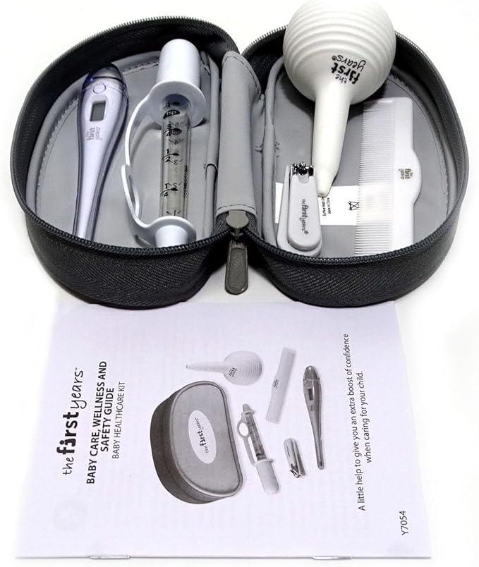 The First Years Baby Health Care & Grooming Kit, Newborn Nursery Kits, 7 - piece Essential Kit for Home, Baby Gift Sets, Baby Daily Care, White. - Adenzo Comfies