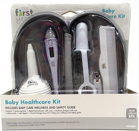 The First Years Baby Health Care & Grooming Kit, Newborn Nursery Kits, 7 - piece Essential Kit for Home, Baby Gift Sets, Baby Daily Care, White. - Adenzo Comfies