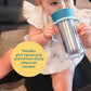 The First Years CoolCore Insulated Toddler Straw Cup - Transitional Toddler Trainer Cup Converts to Water Bottle with Spill Proof Lid - 8 Ounces - Ages 12 Months and Up - Adenzo Comfies
