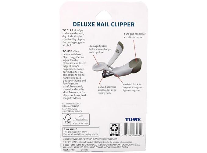 The First Years Deluxe Baby Nail Clipper with Magnifier – Precision Infant Nail Care Tool - Adenzo Comfies
