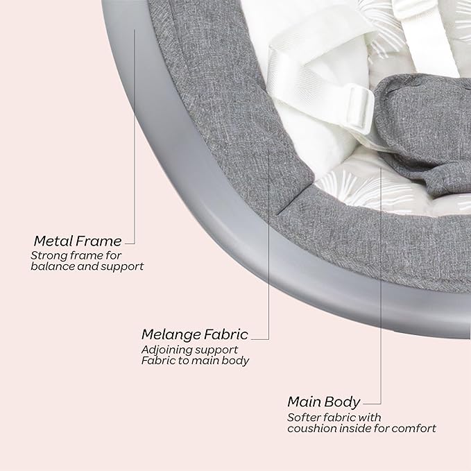 The Moon Brand Baby Swing. 0 - 6m ,Holds upto 9kg. Gentle Swaying Motion. In Built Music System. Flexible Speed and Timer Settings. With Remote Control. Motion Sensor. 5 Point Harness - Circle