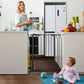 The Moon Brand Secura Baby Safety gate 76 - 80cm with 10cm extension,Auto lock barrier - Extra Wide metal guard - Child safety and pet protection - Perfect fit - adjustable width - Ideal for stair Case – Black - Adenzo Comfies