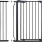 The Moon Brand Secura Baby Safety gate 76 - 80cm with 30cm extension,Auto lock barrier - Extra Wide metal guard - Child safety and pet protection - Perfect fit - adjustable width - Ideal for stair Case – Black - Adenzo Comfies