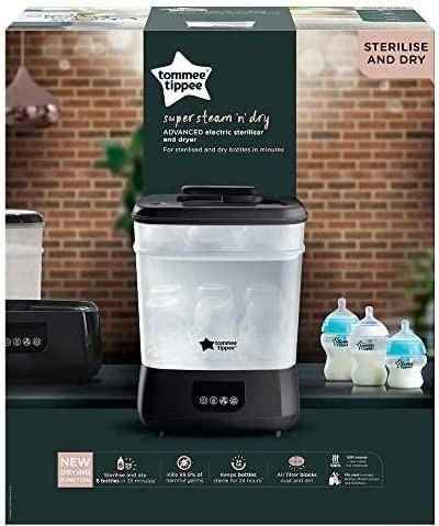 Tommee Tippee Electric Steam Steriliser and Dryer for Baby Bottles and Accessories, Kills Viruses - Adenzo Comfies