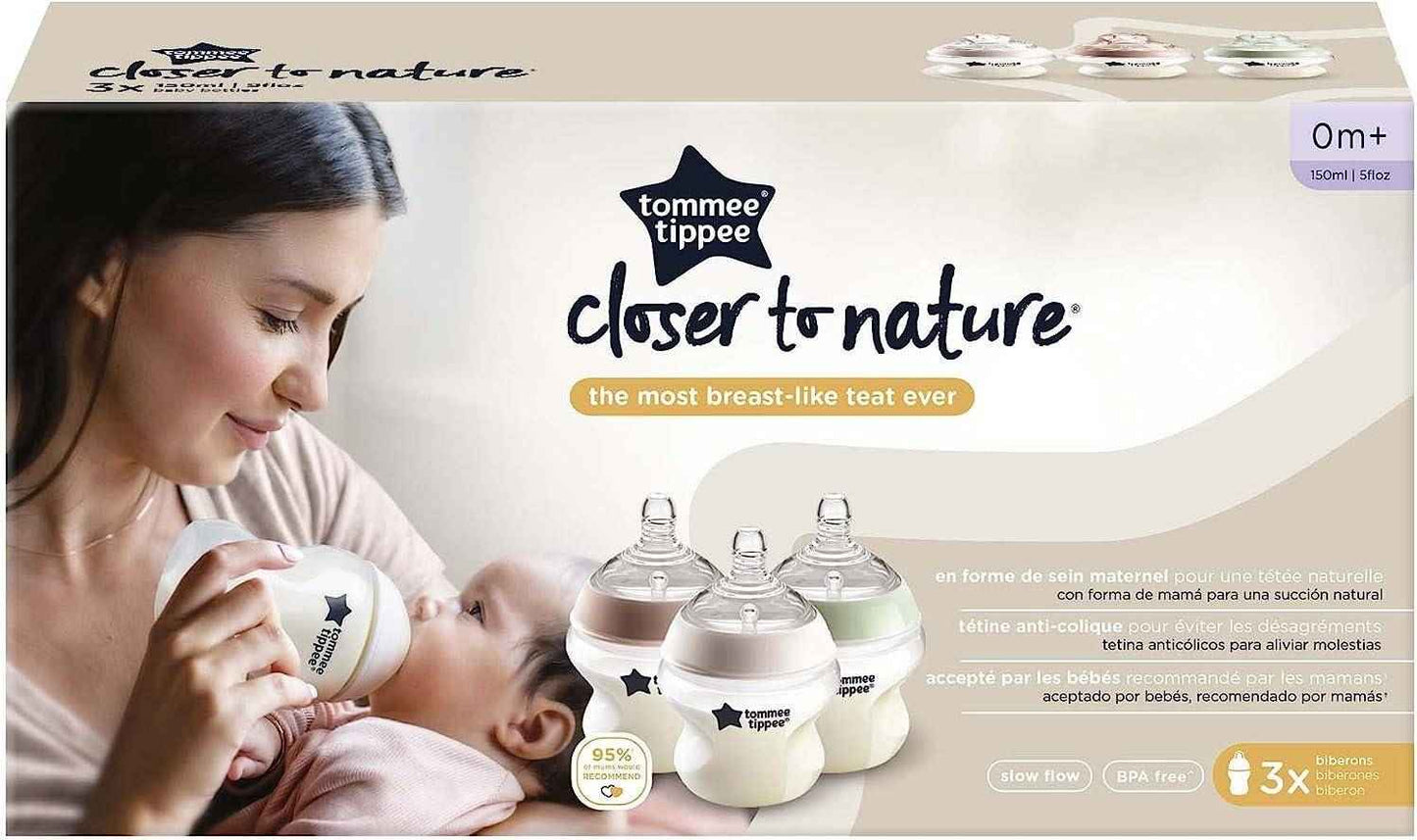 Tommee Tippee Closer to Nature Baby Bottle 150ml 3 Pack