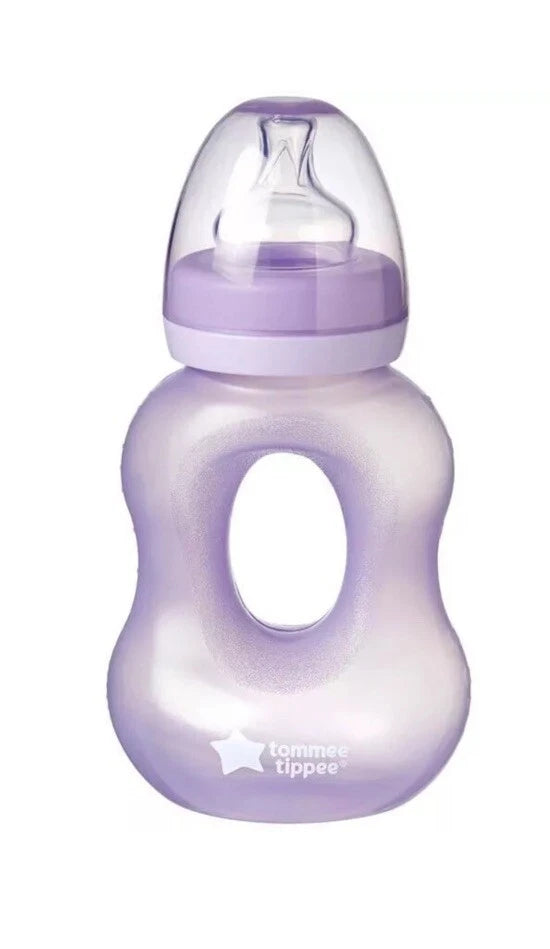 Tommee Tippee Essentials Weaning Easy Grip Bottle – 240ml, 4m+  BPA‑Free, Leak‑Proof, Assorted