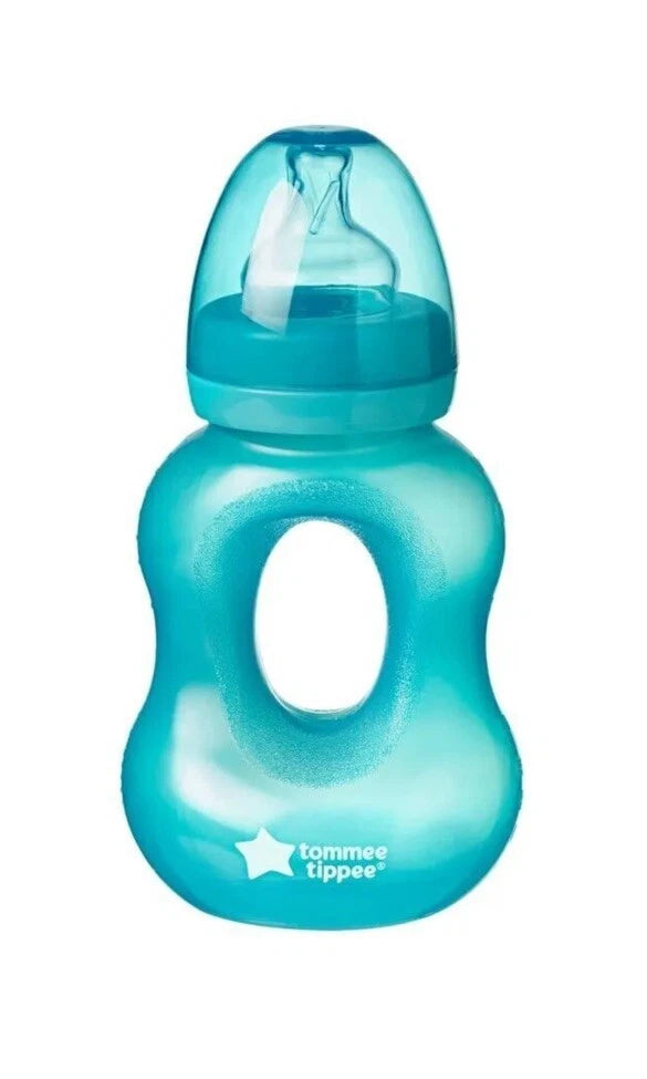 Tommee Tippee Essentials Weaning Easy Grip Bottle – 240ml, 4m+  BPA‑Free, Leak‑Proof, Assorted