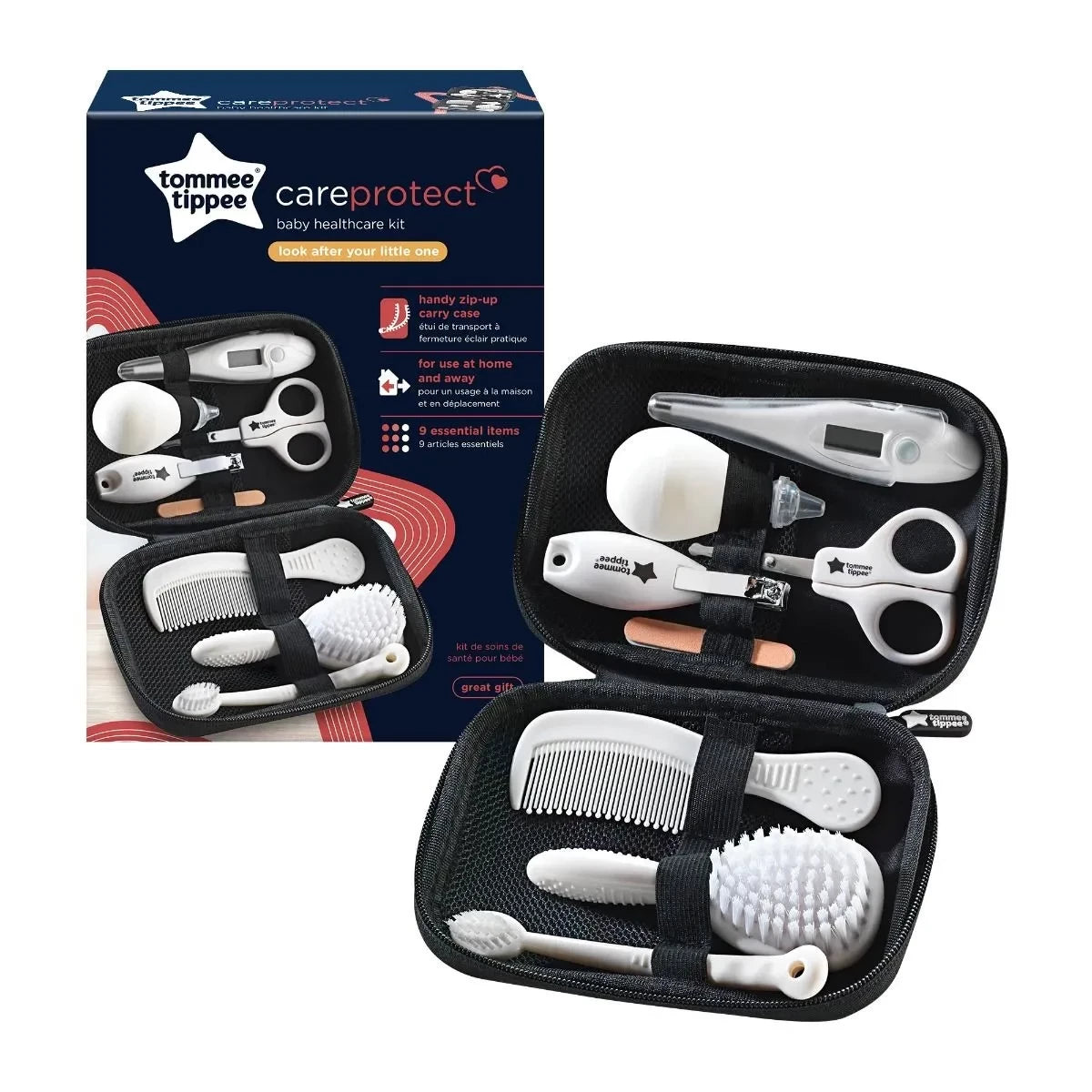 Tommee Tippee Healthcare Kit – 9‑Piece Baby Grooming & Healthcare Essentials, Infant/Toddler, Unisex