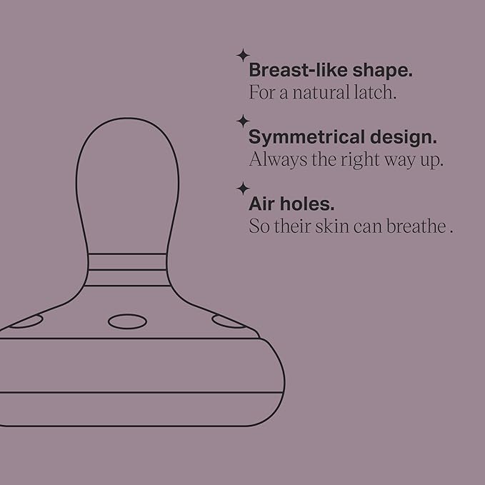 Tommee Tippee Breast-Like Soothers, 0-6m, 2 Pack, Skin-Like Feel, Silicone Nipple-Shaped Teat, Air Ventilation Holes, Orthodontic Design, BPA-Free Dummy