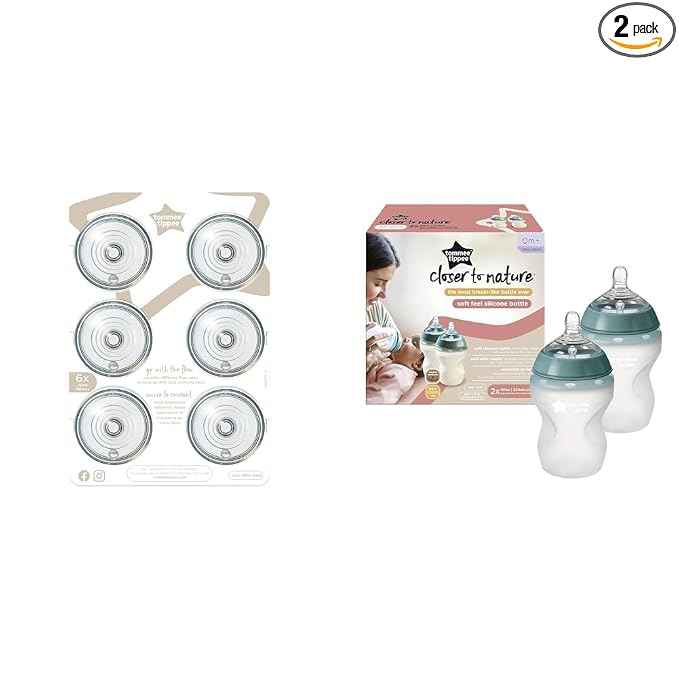 Tommee Tippee Closer to Nature Baby Bottle Nipples, Fast Flow & Closer to Nature Soft Feel Silicone Baby Bottles, Breast-Like Nipples, Anti Colic, Stain and Odor Resistant, 9oz, 2 Count