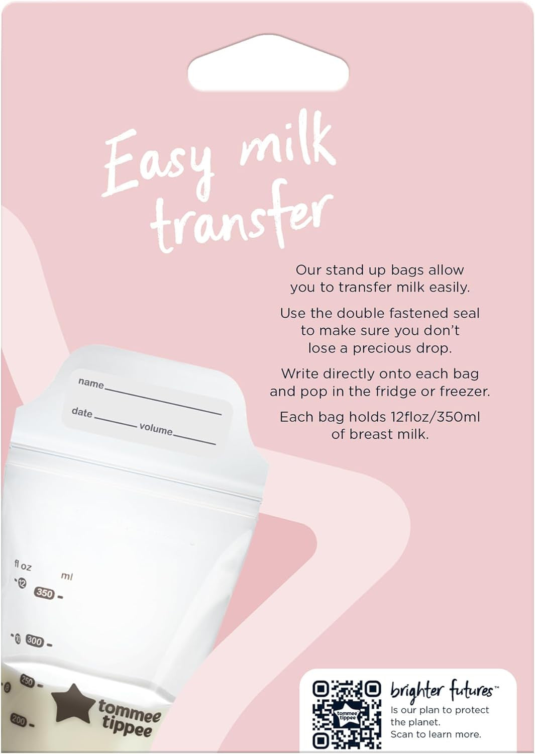 Tommee Tippee Closer to Nature Breast Milk Storage Bags, 36 Pack