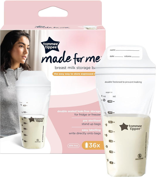 Tommee Tippee Closer to Nature Breast Milk Storage Bags, 36 Pack